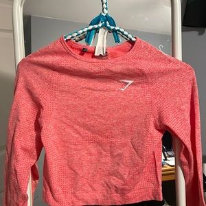 Gymshark Seamless Long Sleeve Crop top Coral